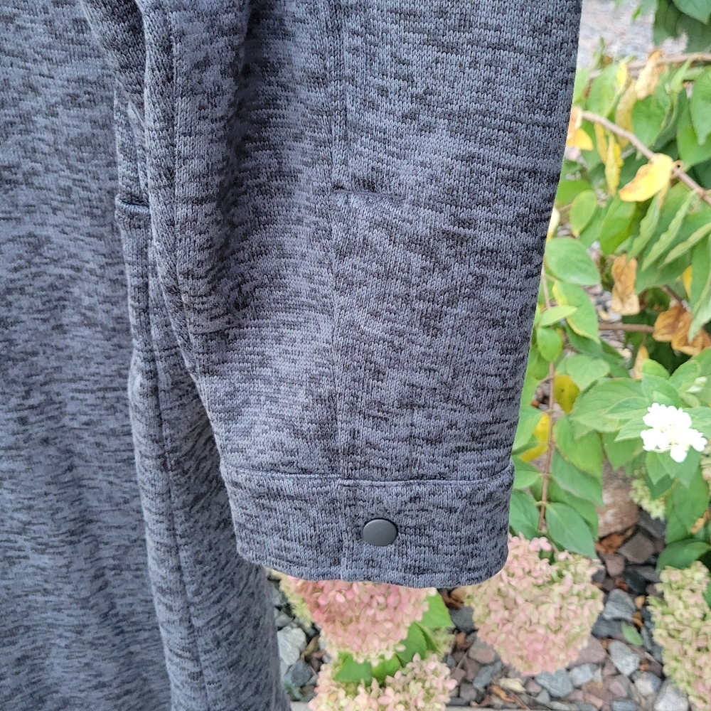 Land's End SHACKET NWT knit snap marled Black Heather size 2X - Picture 7 of 7